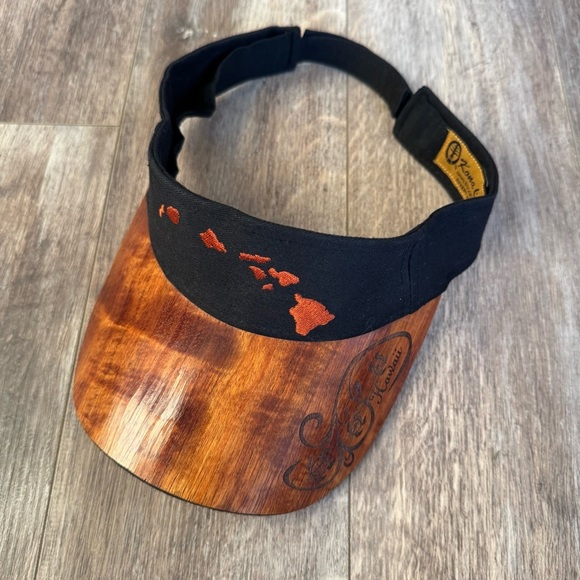 NWOT! Kona Cap Hawaii Visor with Wood Bill Hat - Picture 5 of 7